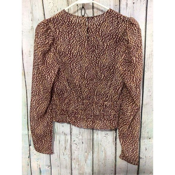 EXPRESS Brown & White Sparkle Crop Top NEW size XS - Picture 4 of 11